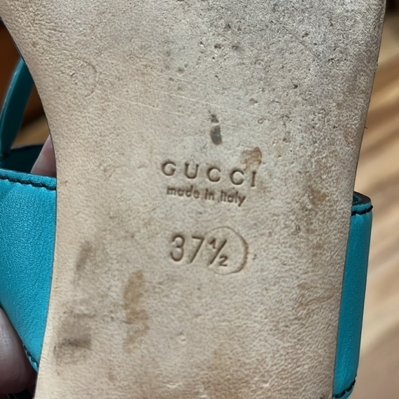 Gucci Horse Bit Sandal Tassel Thong Teal - Picture 13 of 13